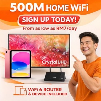 Unifi 500Mbps Home WiFi — TV dan iPad disertakan